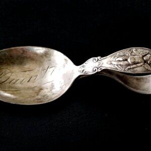 ANTIQUE ORIGINAL 1894 Reed & Barton STERLING SILVER Cherub Baby "Daintie" Spoon